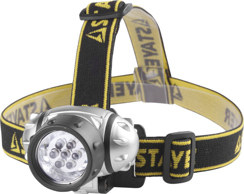 STAYER Фонарь STAYER "STANDARD" налобный светодиодный, 7LED, 3 режима, 3ААА 56572