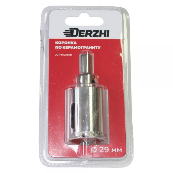 DERZHI Коронка DERZHI алмазная по керамограниту ф29 мм (1/10/120) 8307-001