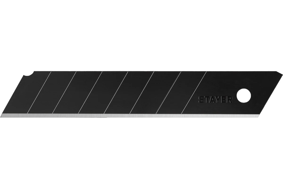 STAYER Лезвия черные особоострые STAYER сегментированные, 10 шт, 18 мм 0920-S10