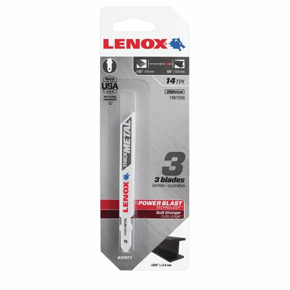 Пилочки Lenox B 314 T по металлу 3 шт 1991559