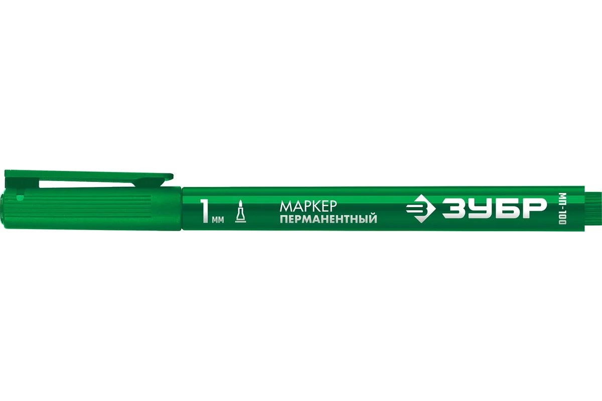 ЗУБР МП-100 зеленый, 1 мм заостренный перманентный маркер 06320-4