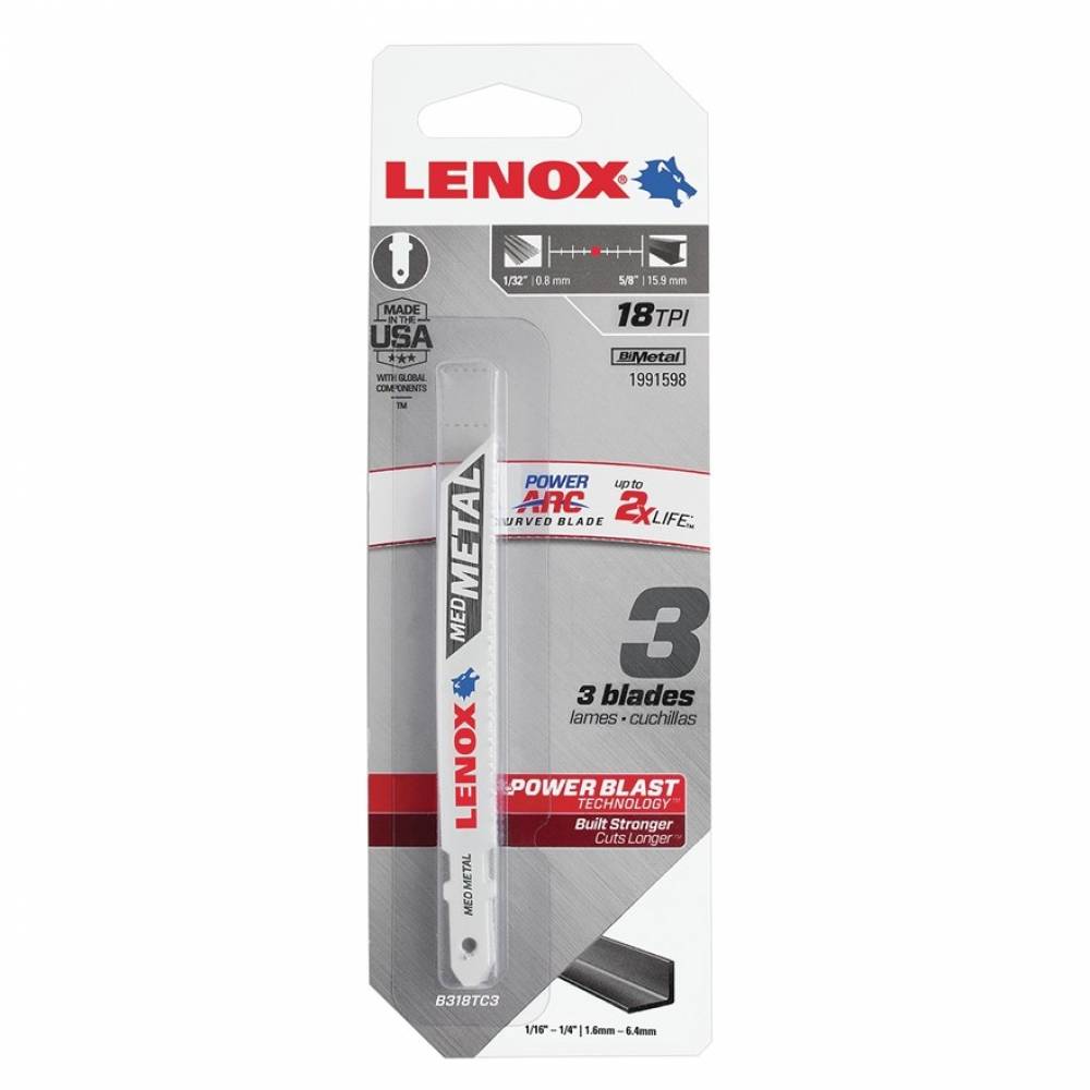 LENOX Пилочки Lenox B 318 TC по металлу 3шт., шт 1991598