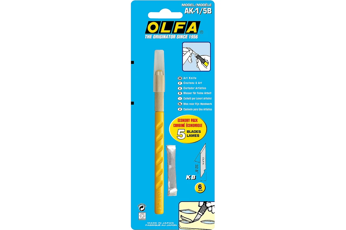 OLFA Нож OLFA с перовым лезвием, 6мм OL-AK-1/5B