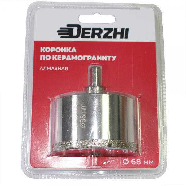 DERZHI Коронка DERZHI алмазная по керамограниту ф68 мм (1/5/60) 8307-007