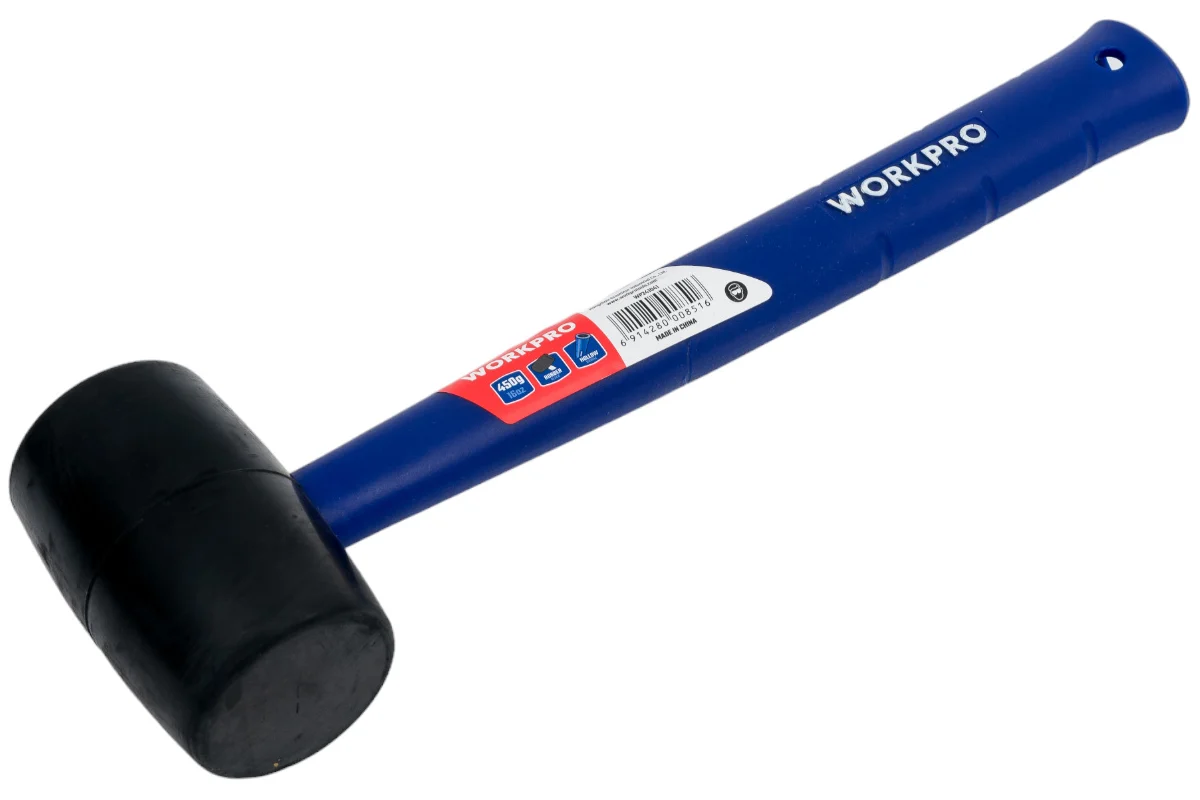 WORKPRO Киянка резиновая черная с пластиковой рукояткой 450г WP241041