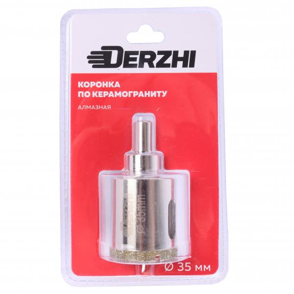 DERZHI Коронка DERZHI алмазная по керамограниту ф35 мм (1/5/60) 8307-002