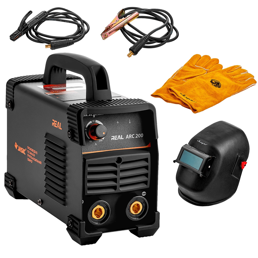 Сварочный аппарат Сварог ARC 200 "REAL" (Z238N) Black (маска+краги) 00000095882