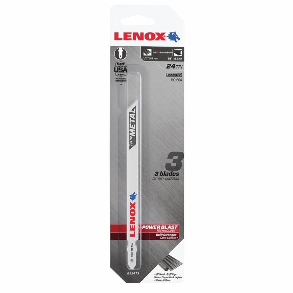 LENOX Пилочки Lenox B 524 T по металлу 3шт., шт 1991604