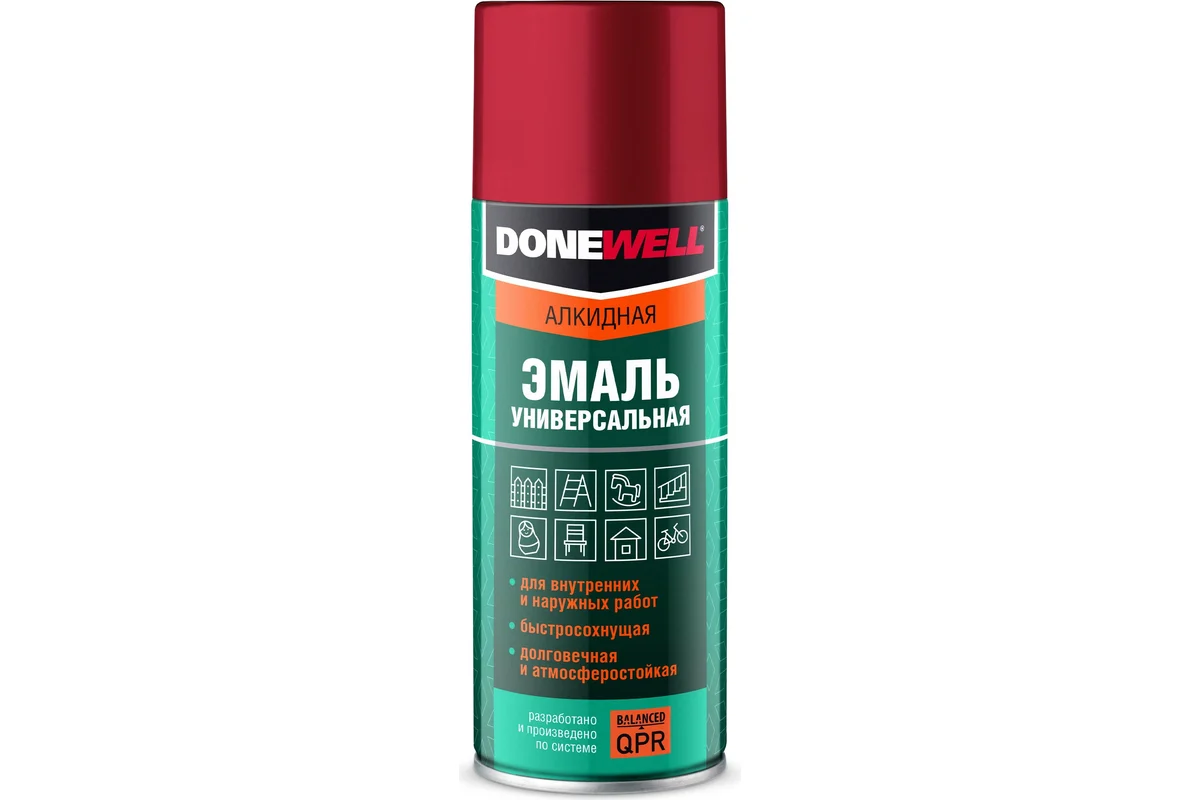 DONEWELL Эмаль универсальная алкидная красный глянец, шт DW-1003