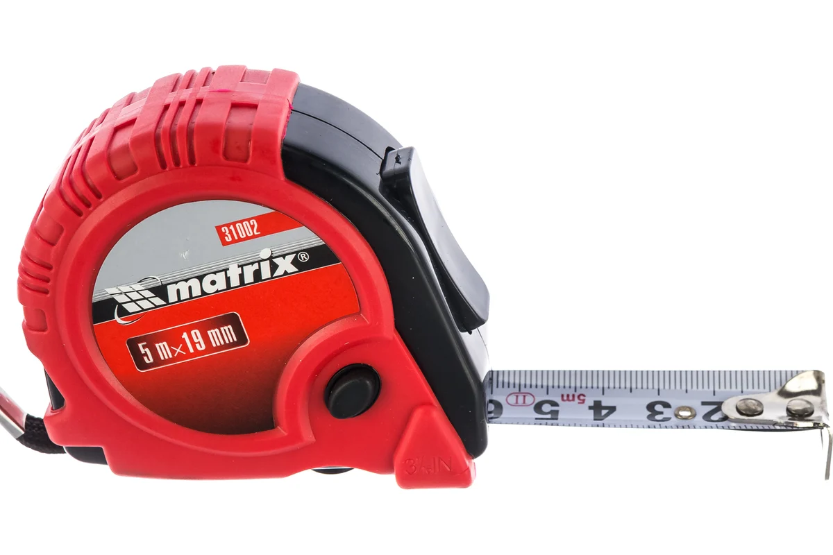 MATRIX Рулетка Rubber, 5 м х 19 мм, обрезиненный корпус// Matrix, шт 31002