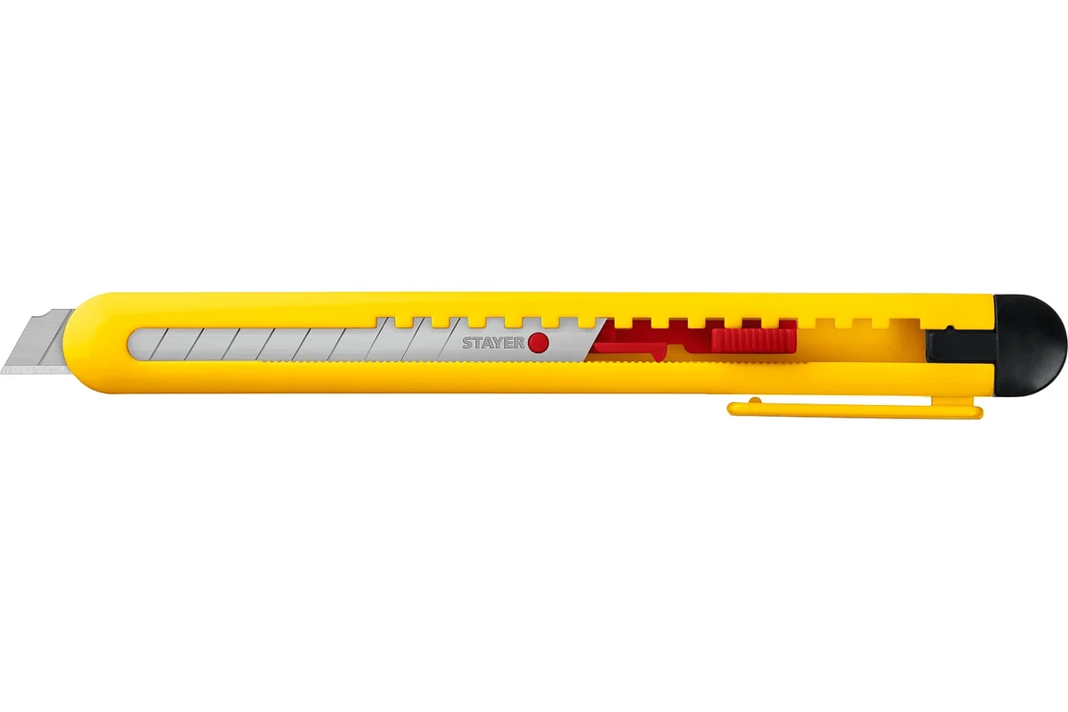 STAYER Нож QUICK-9 из АБС пластика,сегмент,лезвия 9мм 0901_z01