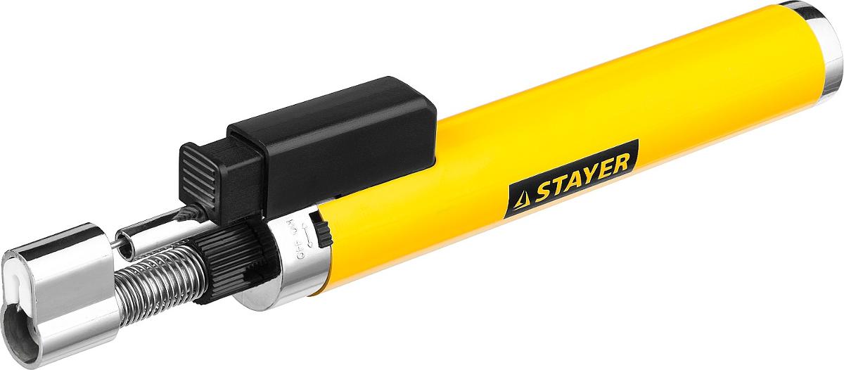 STAYER Газовая горелка-карандаш "MaxTerm", STAYER "MASTER" 55560, с пьезоподжигом, регулировка пламе 55560