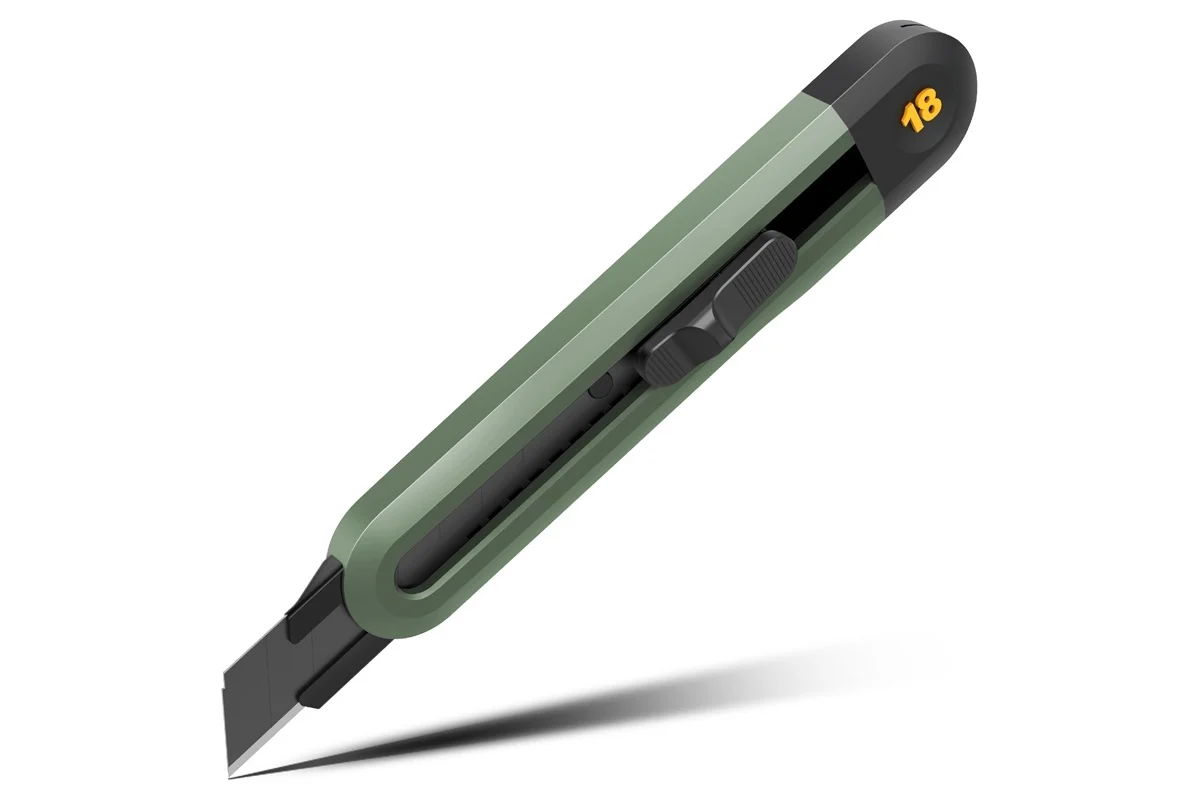 DELI Нож HT4018L технический "Home Series Gray" лезвие 18мм корпус из софттач пластика