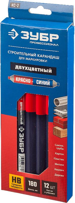 ЗУБР ЗУБР КС-2 Двухцветный строительный карандаш 180 мм 06310