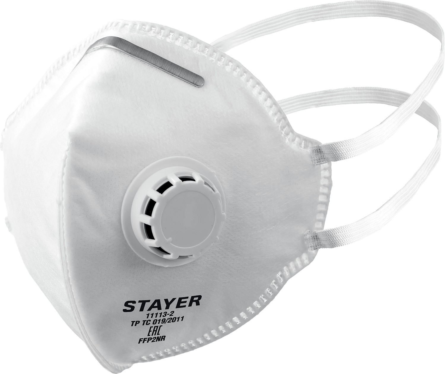 STAYER Полумаска фильтрующая STAYER "PROFI" плоская, с клапаном, многослойная, класс защиты FFP2. 11113-2_z01