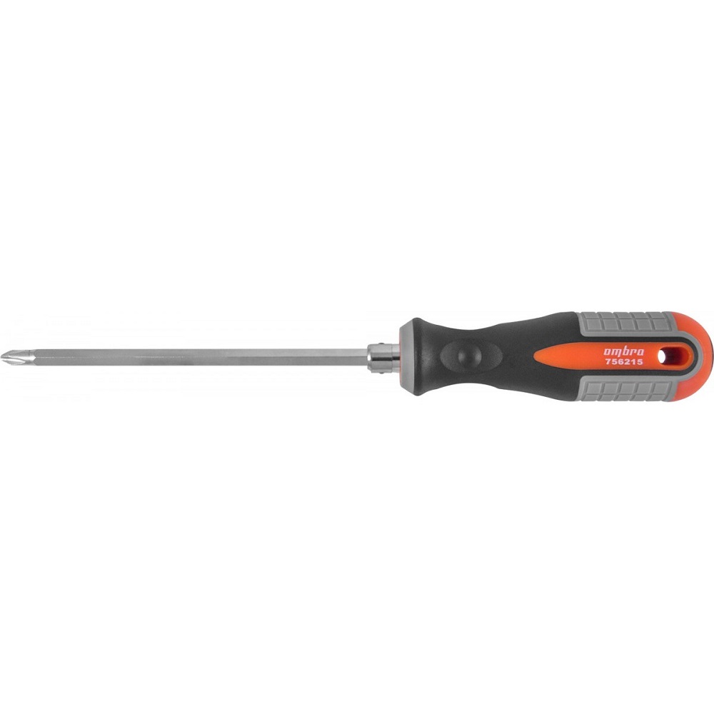 Отвертка OMBRA стержневая двусторонняя ROUND GRIP, РН2,SL6x150мм 756215 756215