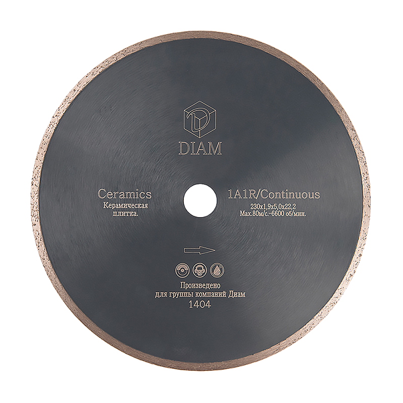 DIAM Диск алмазный DIAM 1A1R CERAMICS 115*22.2 мм сплошной, шт 000213