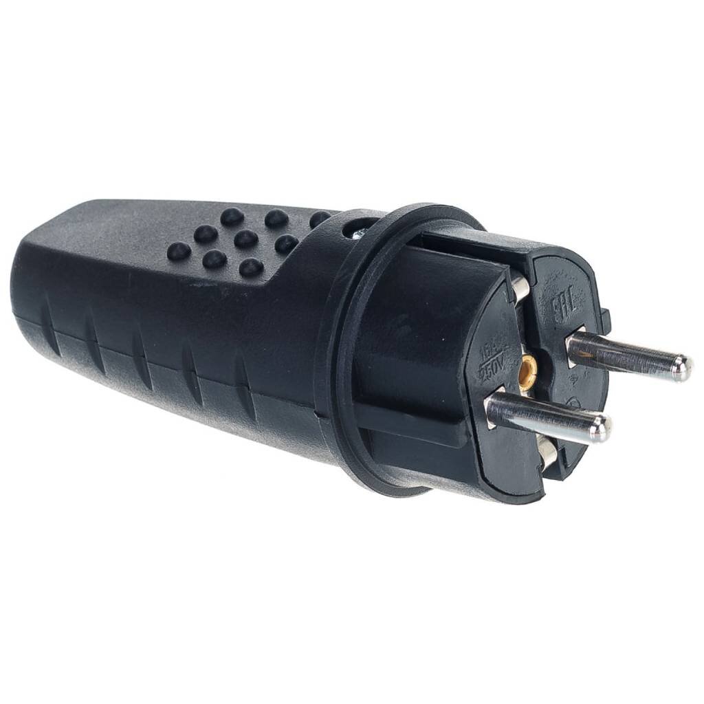 UNIVERSAL Вилка прямая с/з каучук 16А 250В IP44 (еврослот) 602227