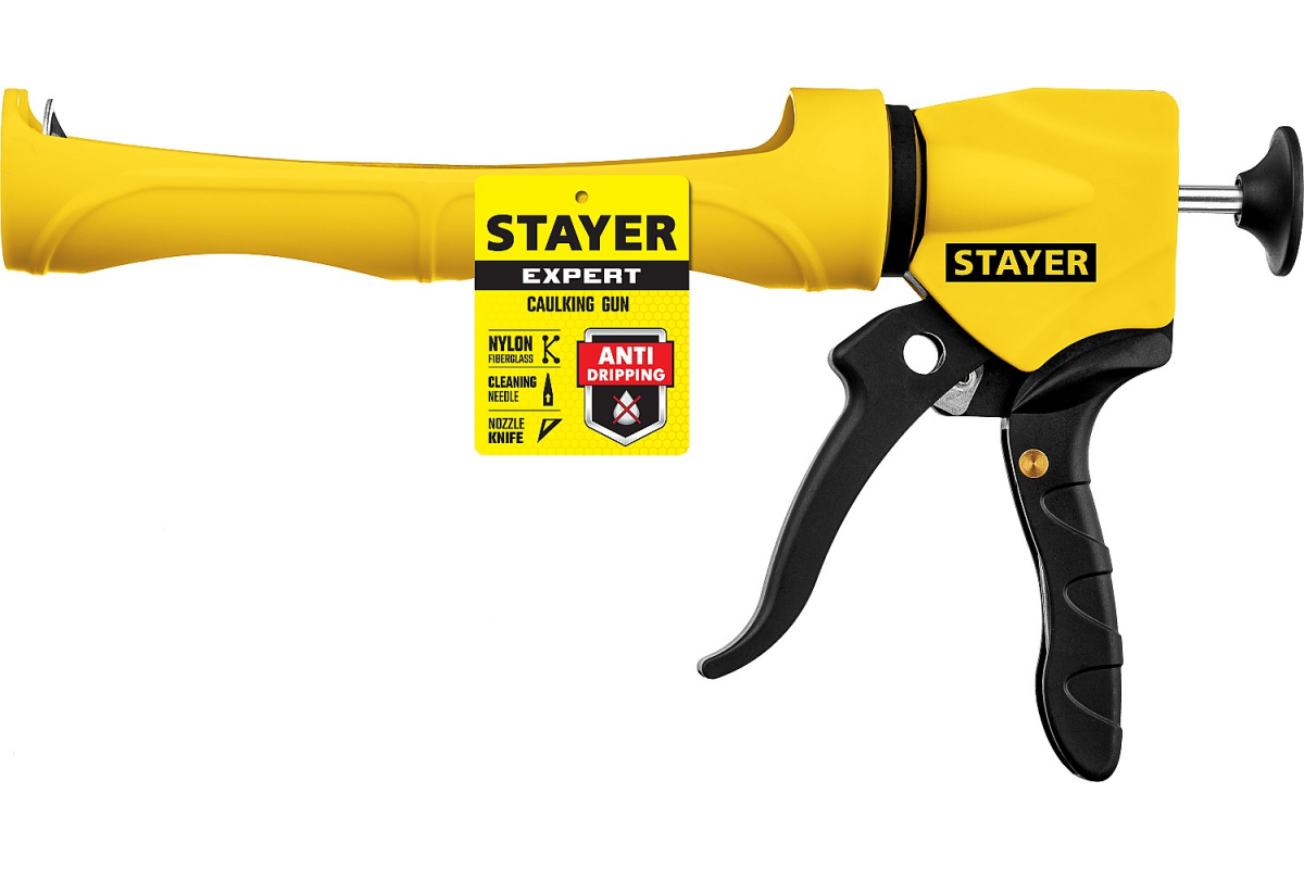 STAYER 310 мл, антикапельная система, полукорпусной пистолет для герметика, Professional (06690) 06690