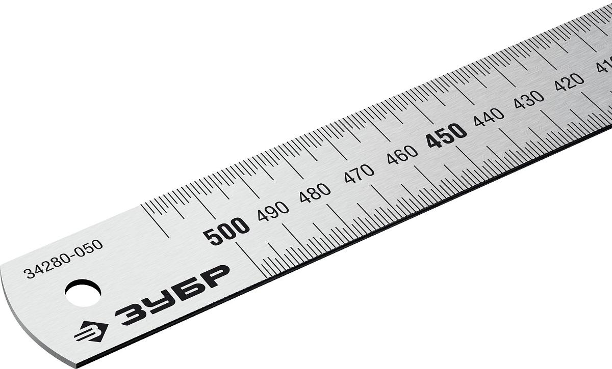 ЗУБР Про-50, длина 0,50 м, Усиленная нержавеющая линейка (34280-050) 34280-050
