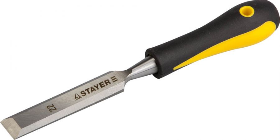 STAYER Стамеска с двухкомпонентной ручкой, 22мм, STAYER Profi 18205-22