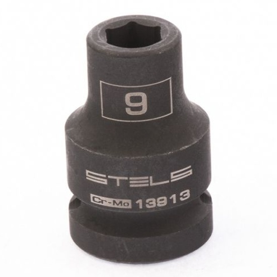 STELS Головка ударная шестигранная, 9 мм, 1/2", CrMo// Stels 13913