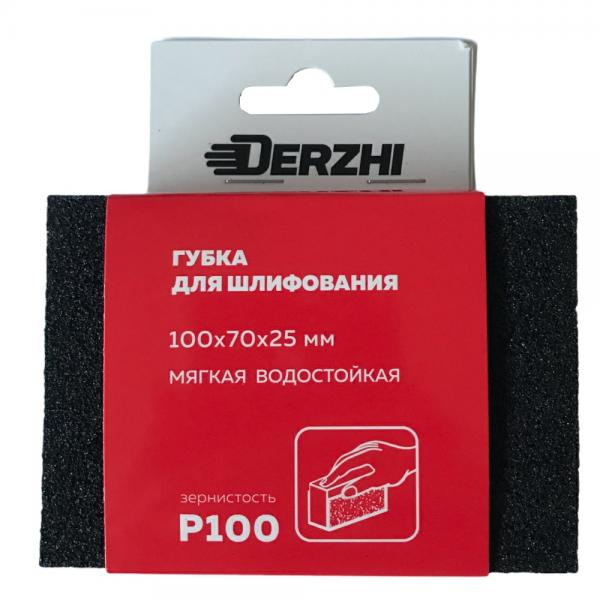 DERZHI Губка абразивная DERZHI мягкая, зернистость Р100 (1/288) 8875703