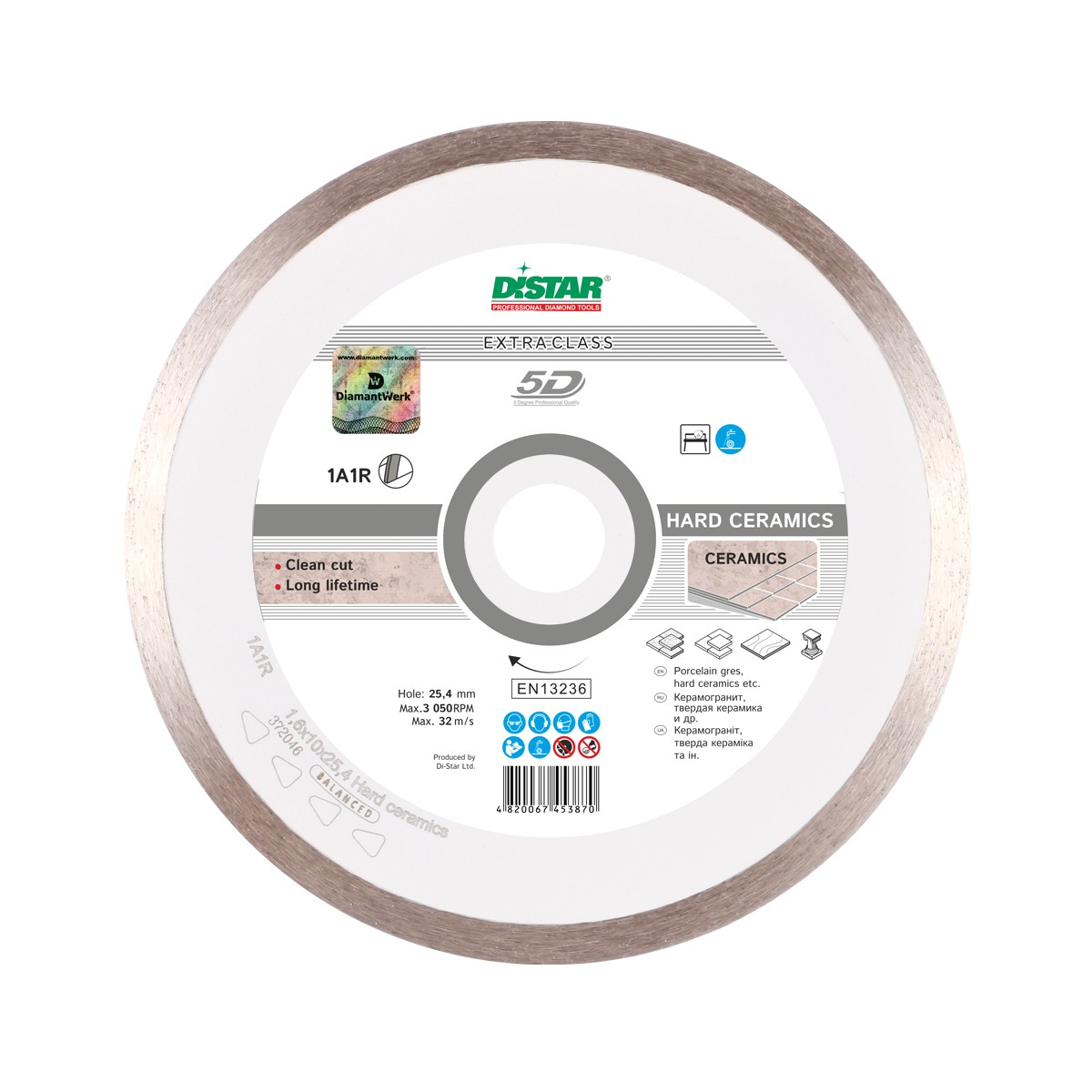 Диск алмазный DISTAR Hard ceramics 1A1R 180*1,4*25,4 11120048014