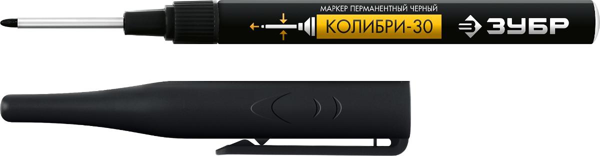 ЗУБР КОЛИБРИ-30 Маркер перманентный черный, 1 мм, заостренный 06338-2