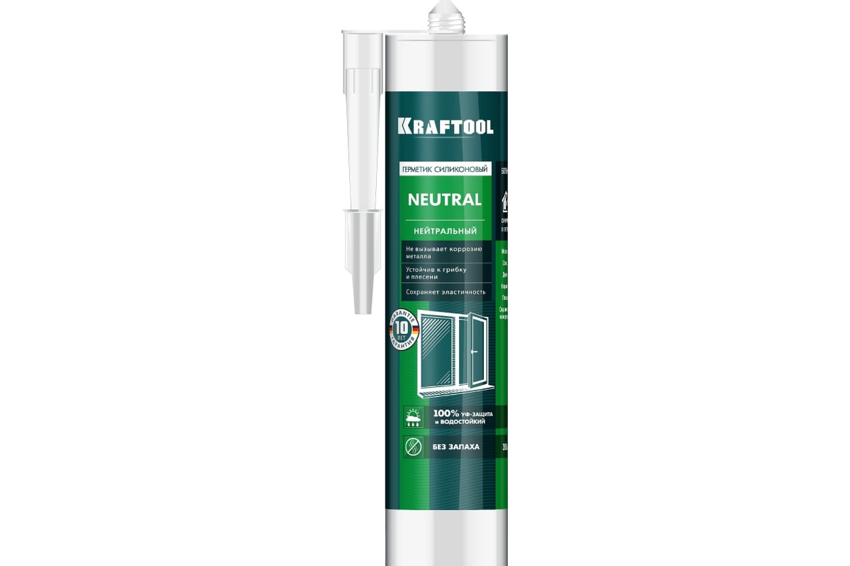 KRAFTOOL NEUTRAL, 300 мл, прозрачный, нейтральный силиконовый герметик (41257-2) 41257-2