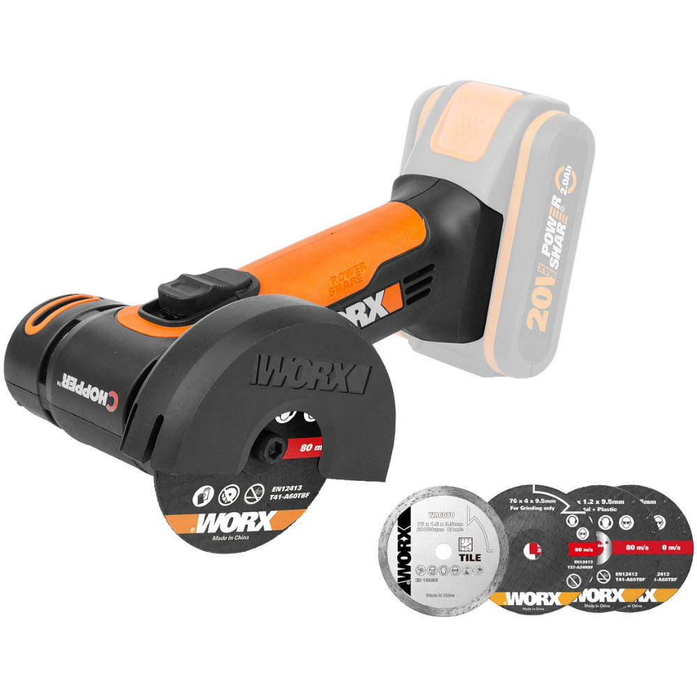 УШМ WORX WX801.9 20V без акк и з/у WX801.9