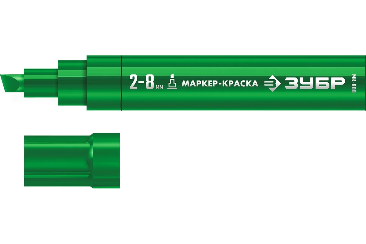 ЗУБР МК-800 зеленый, 2-8 мм маркер-краска, клиновидный наконечник 06327-4