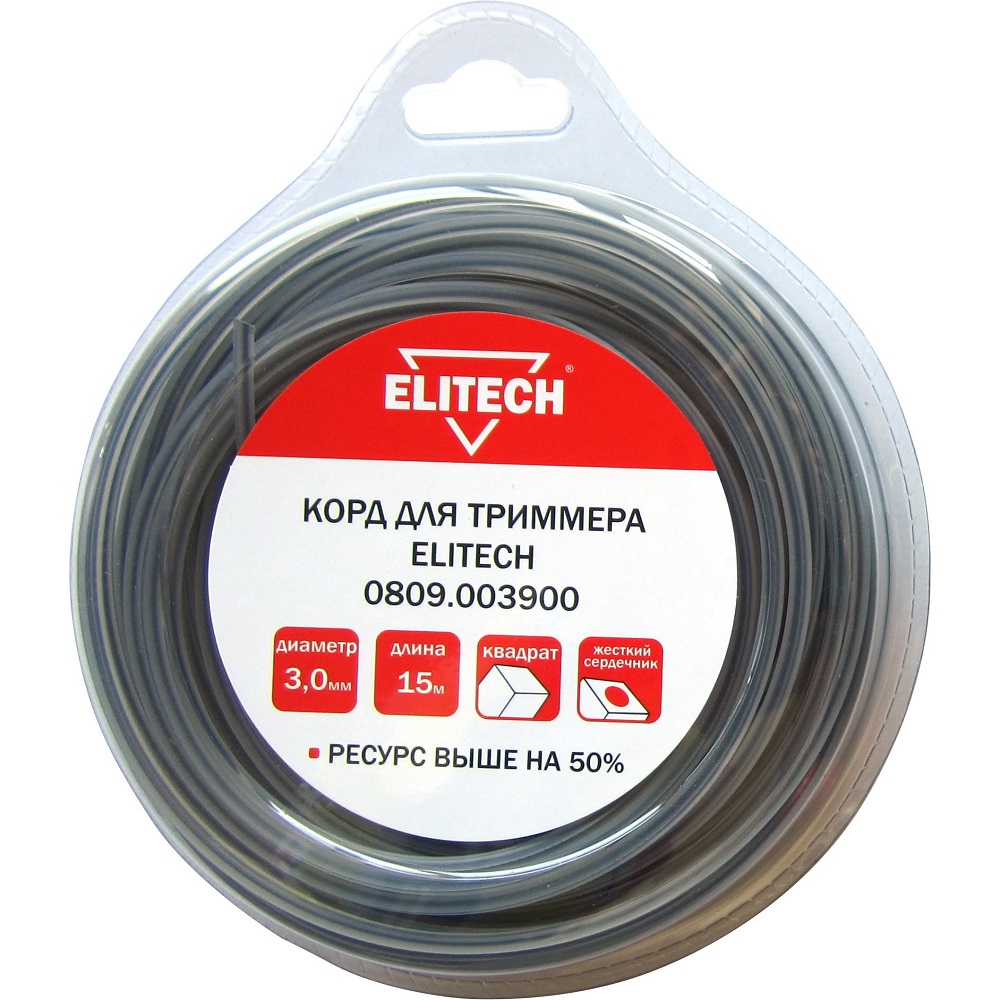 ELITECH Леска ELITECH 3,0*15 м би-материал (квадрат), 0809.003900