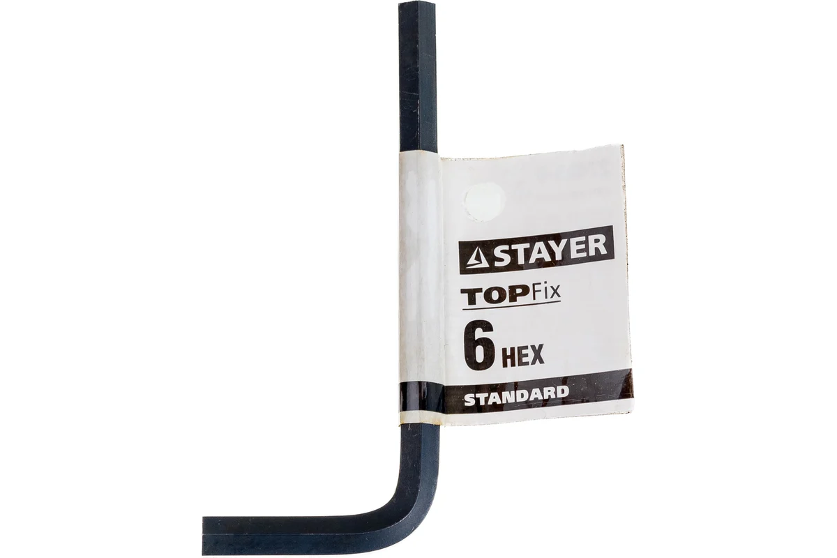 STAYER Ключ имбусовый STAYER "STANDARD", сталь, черный, 6мм 27405-6