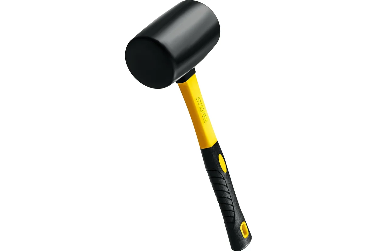 STAYER Киянка STAYER "PROFESSIONAL" резиновая ЧЕРНАЯ, с фиберглассовой ручкой 2054-65