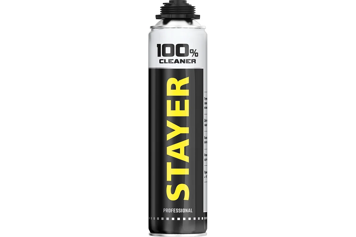 STAYER 100% CLEANER очиститель монтажной пены, 500мл, STAYER 41139