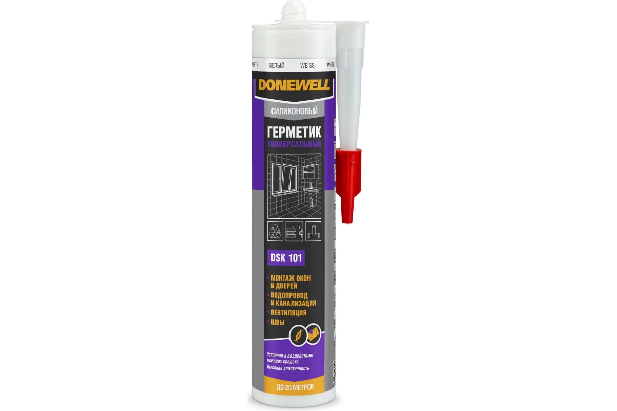 Силиконовый универсальный герметик DONEWELL белый 260 мл DSK101 DSK 101