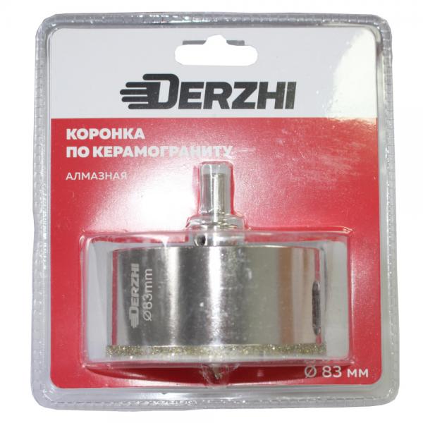 DERZHI Коронка DERZHI алмазная по керамограниту ф83 мм (1/5/20) 8307-009